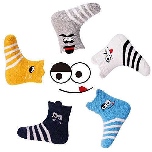 Kids Colorful Striped Cool Emoji Emoticon Cute Cartoon Faces Smile